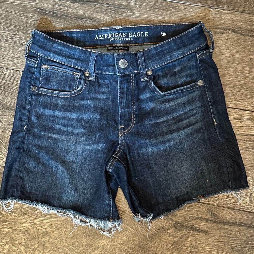 American Eagle Outfitters Next Level Stretch Denim Mid Rise Jean Shorts Size 8